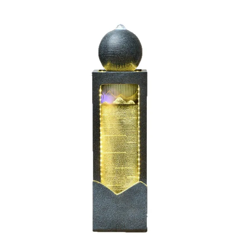 Circulating water fountain attracts fortune, feng shui ball ornaments, office living room floor-to-ceiling landscape decoration