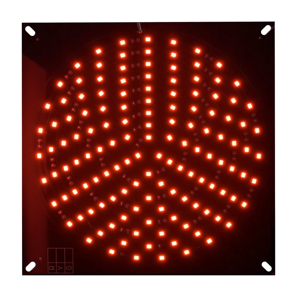 LED Traffic Light Module Rated 12V for Solar-Powered Deployment with 135 Diodes and Aluminum Thermal Management