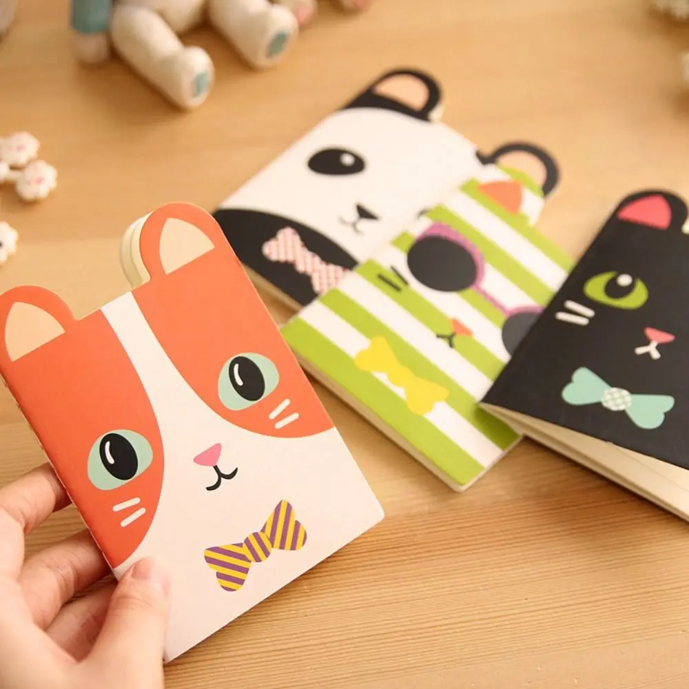 Portable Lined Paper Mini Notebook Journal Diary Notepad Pocket Notebook Animal Cartoon Cute Small Book School Gift