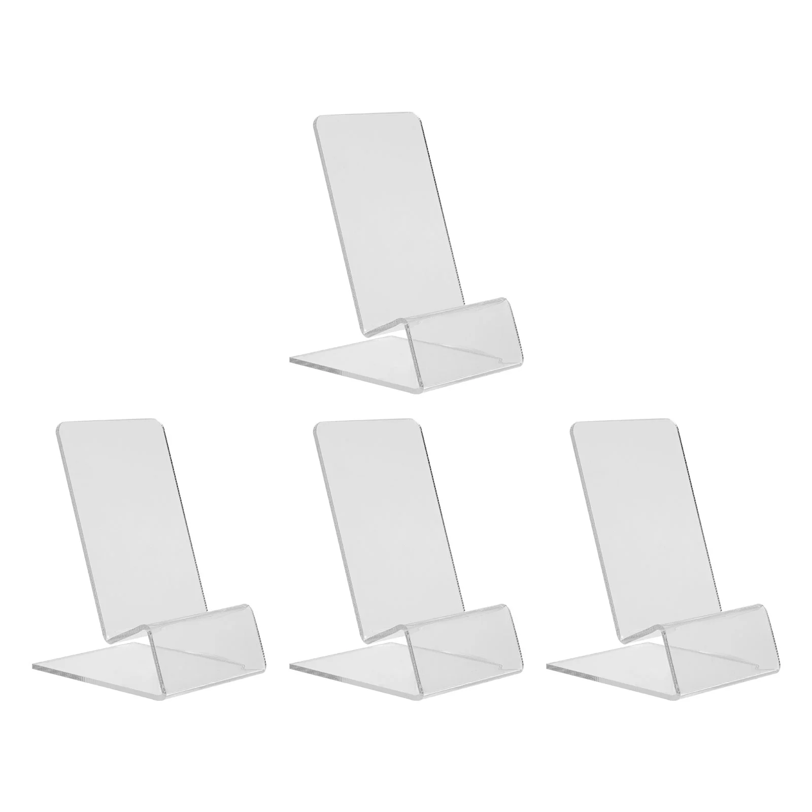 4 Pcs Mobile Phone Holder Desktop Stand Acrylic Display Retail Show Rack Stands Cellphone Shelves