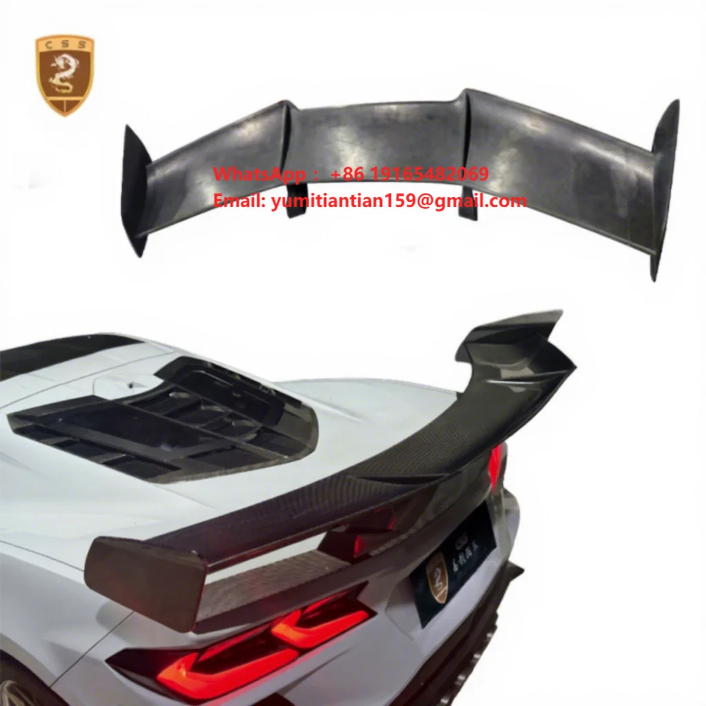 Upgrade ZR1 Style Dry Carbon Fiber Rear Trunk Spoiler Wing for Chevrolet Corvette C8 Z51 2025 Model Car Spoilers