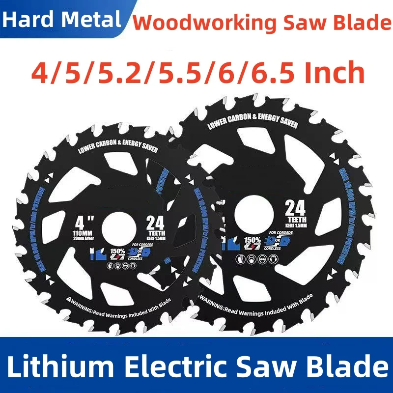 Efficient Energy Saving Lithium Saw Blades 4/5.2/6/6.5-inch Circular Saw Blade Wood Cutting Saw Blades Woodworking Alloy Grinder