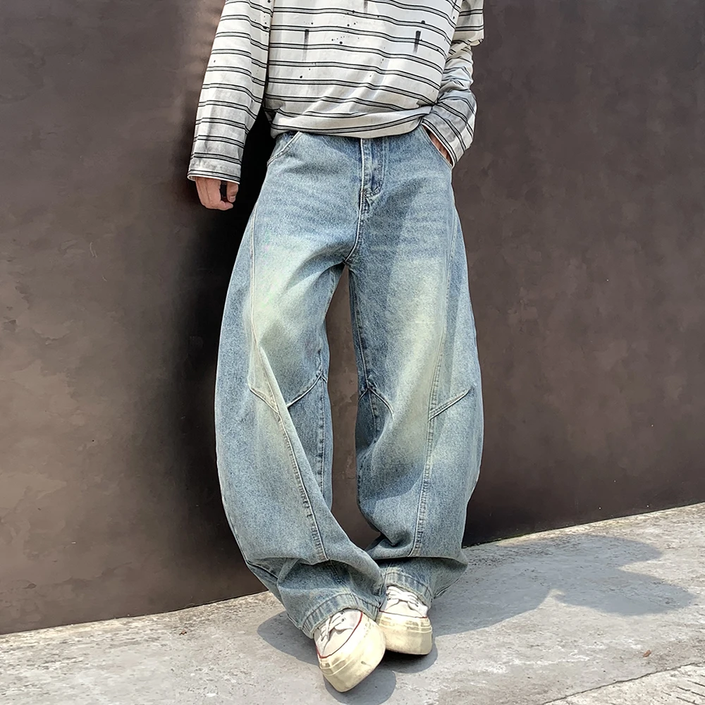 Moda urbana Hip-hop Retro lavado Jeans para hombres Y2k americano pantalones de pierna ancha sueltos nuevos pantalones vaqueros casuales pantalones vaqueros manguera Herren