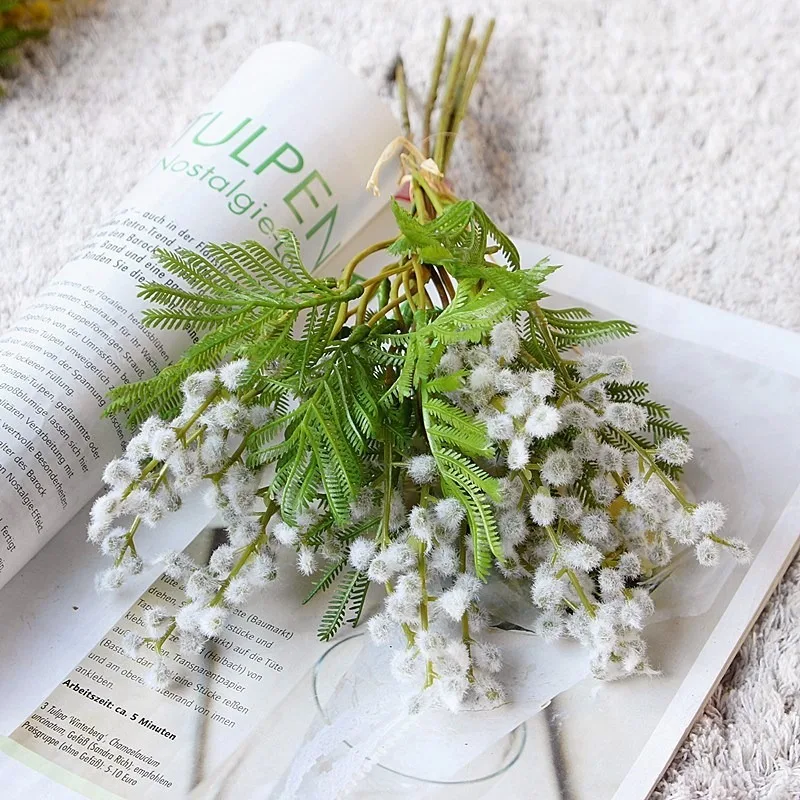 14.96 インチ人工アカシアミモザ造花家の装飾用 INS 北欧スタイルの花束