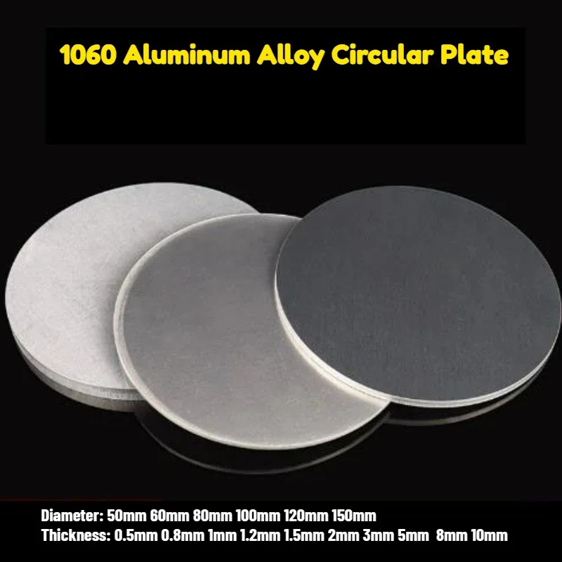 1-20 Stück Aluminium 1060 Legierung Runde Platte Scheibe Durchmesser 50-150mm Dicke 0,5-10mm Maßanfertigung – Detail 1