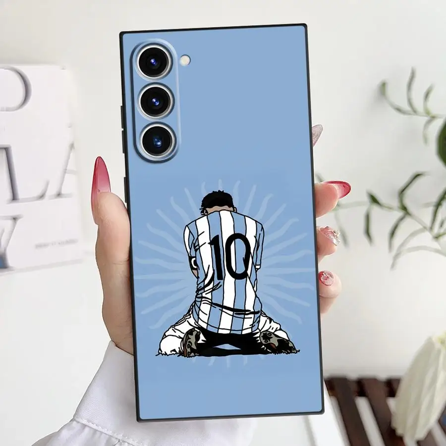 Schwarze weiche Handyhülle für Samsung Galaxy S24 Plus S21 FE S20 S25 Edge S23 Ultra Football Sports Man Cool