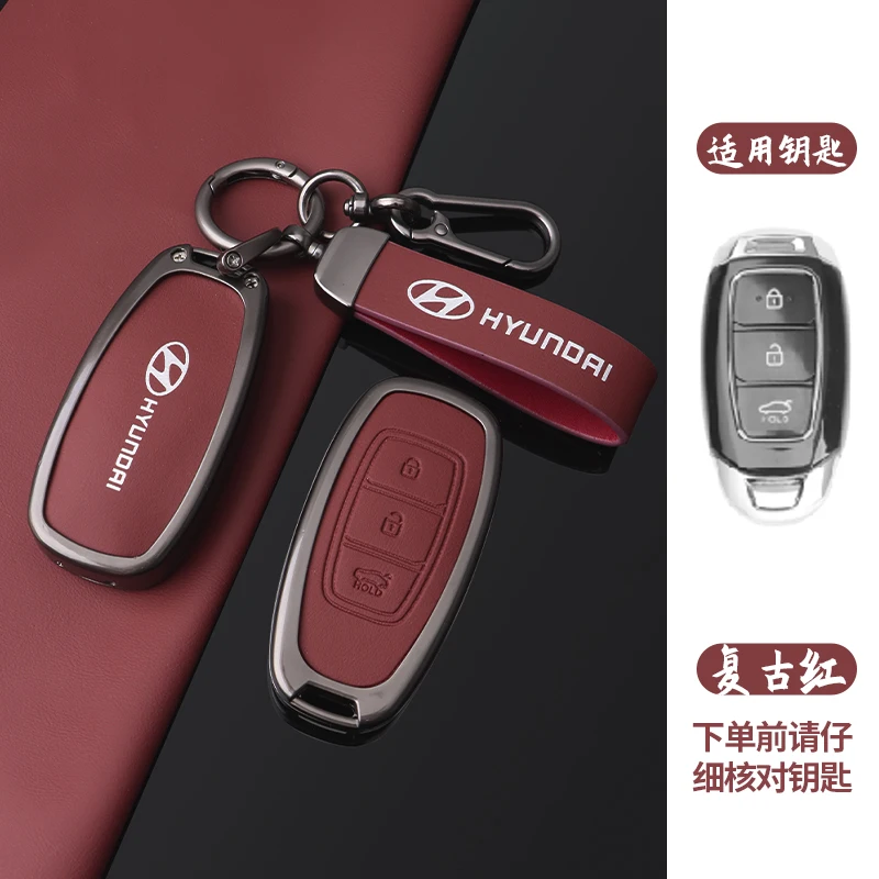 

Zinc Alloy Car Logo Key Case Cover Shell For Hyundai N Performance Palisade Grandeur Azera Elantra GT Kona Remote Fob Accessory