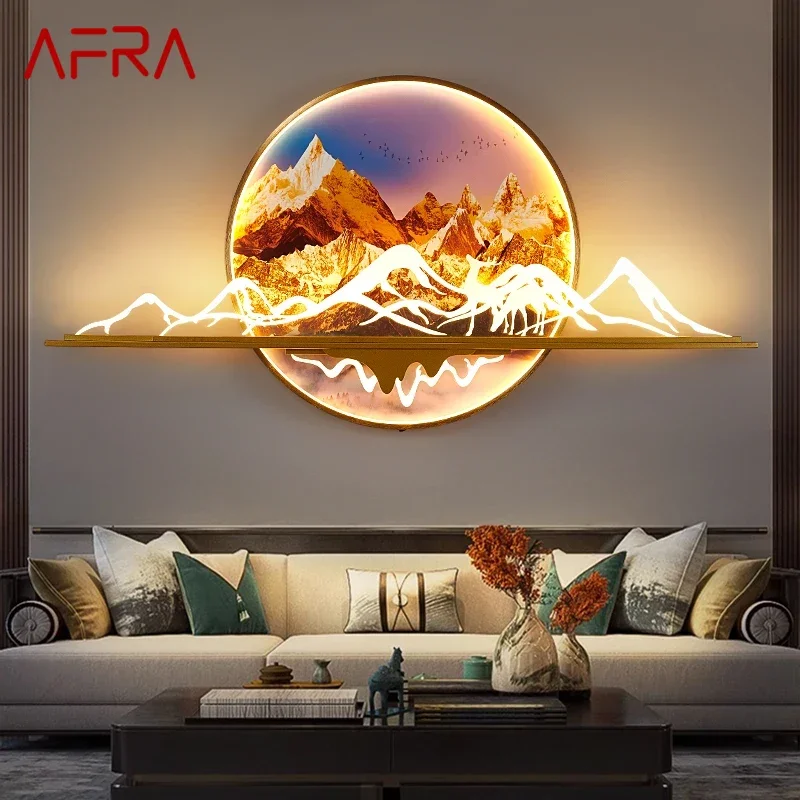 

AFRA Modern Picture Wall Light LED Chinese Creative Landscape Mural Lamp For Home Living Room Study Bedroom Decor Painting