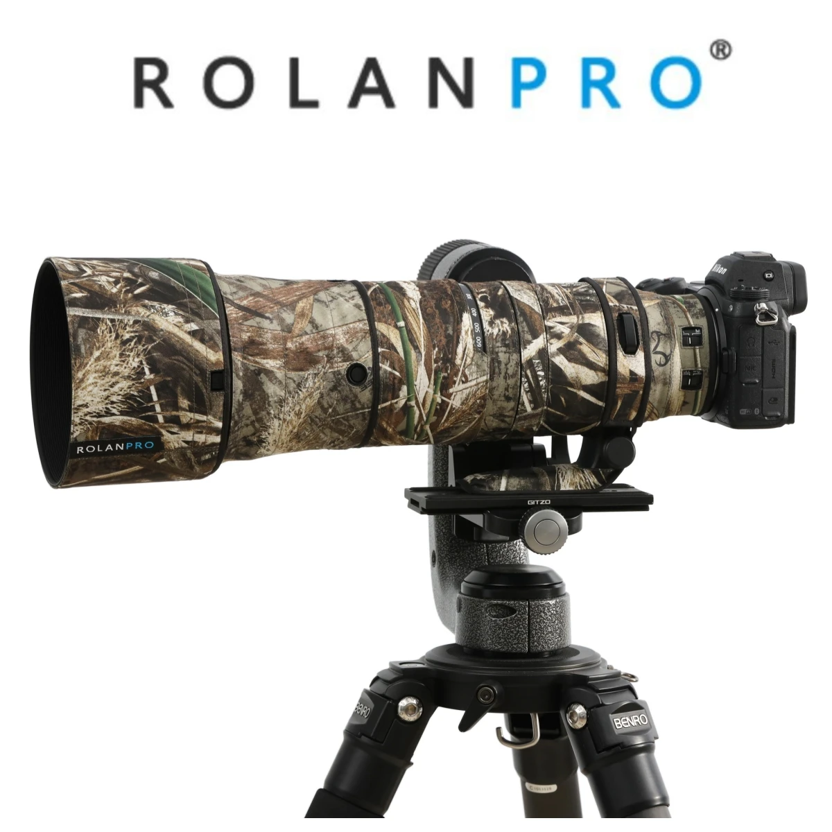 

ROLANPRO Waterproof Lens Camouflage Coat For Nikon Z 180-600mm F/5.6-6.3 VR Lens Protective Cover For NIKKOR Z180 600 Guns Case