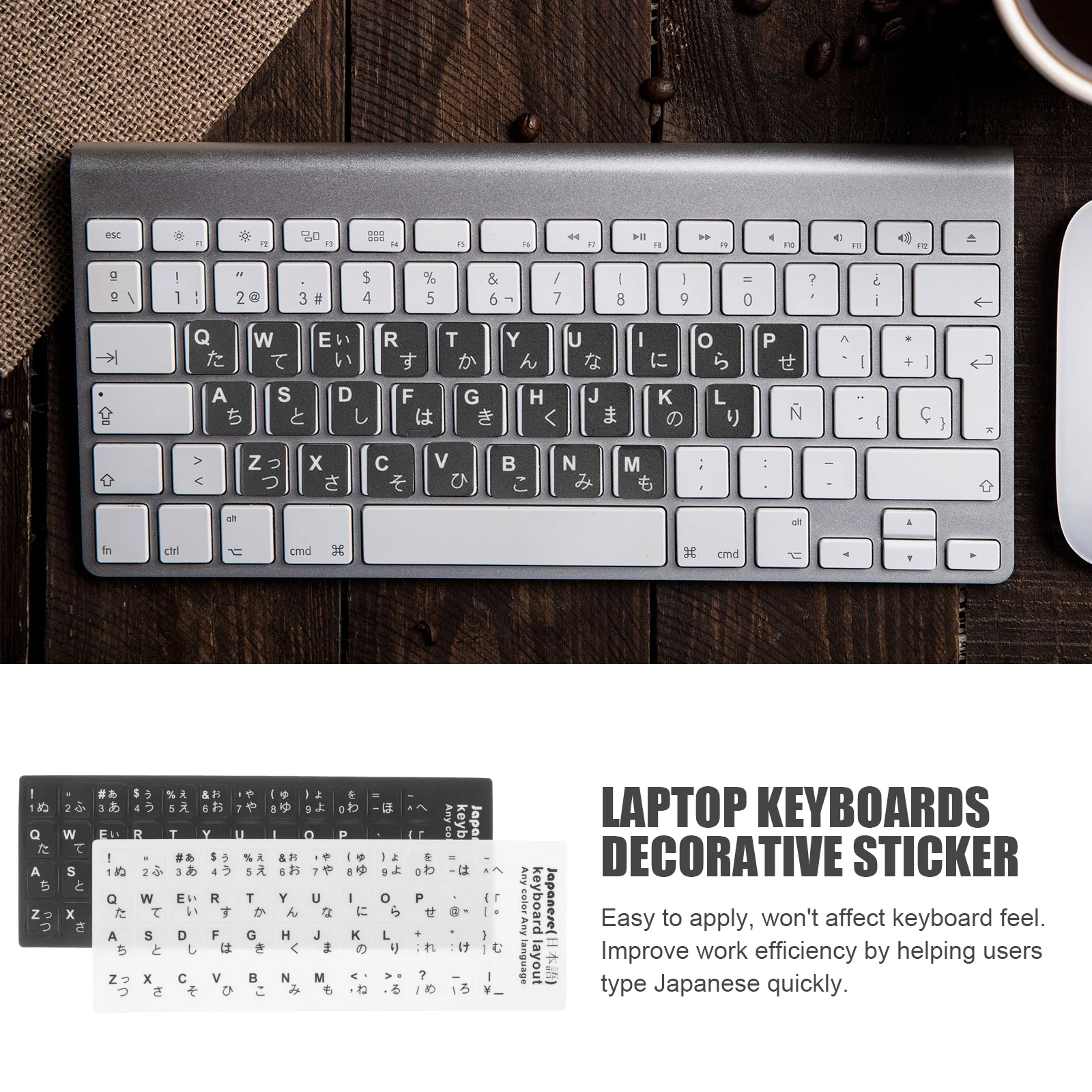 

10 Pcs Japanese Keyboard Stickers Replacement Letters Universal Computer Keyboards