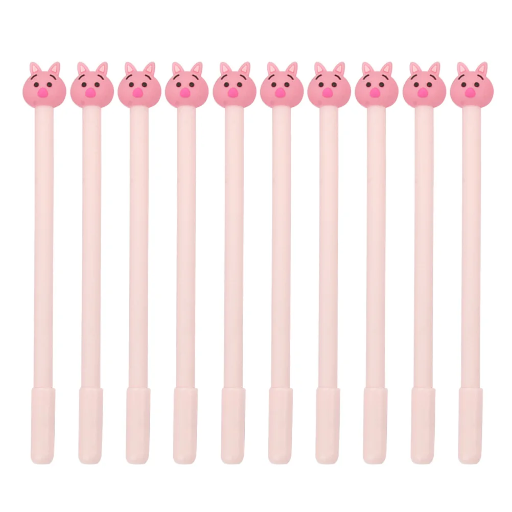 

10pcs 0.5Mm Cartoon Pig Gel Pens For School Office Kids Cute Writing Stationery Supplies Creative Birthday Gift