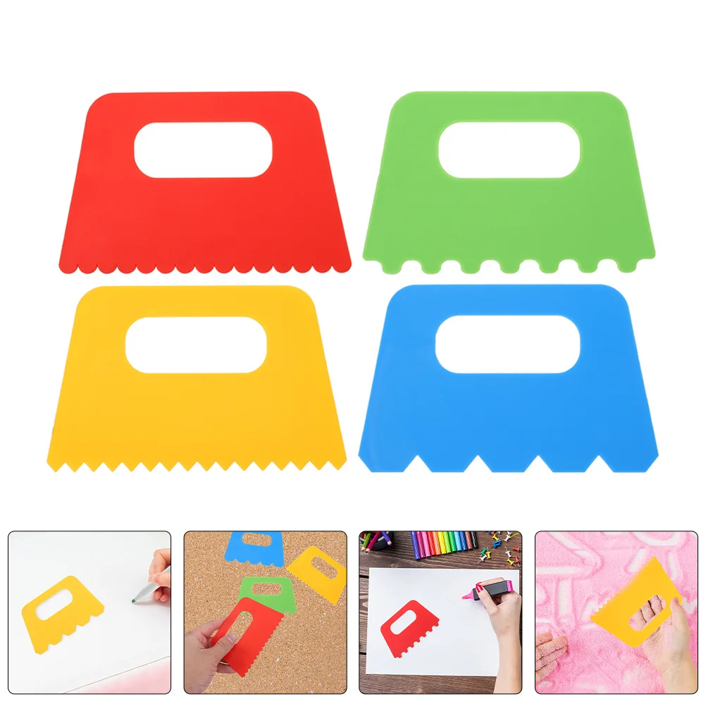 

12Pcs Plastic Sand Painting Scraper Tools Drawing Kits DIY Paint Scrapers Arts Crafts Set Painting Scraper