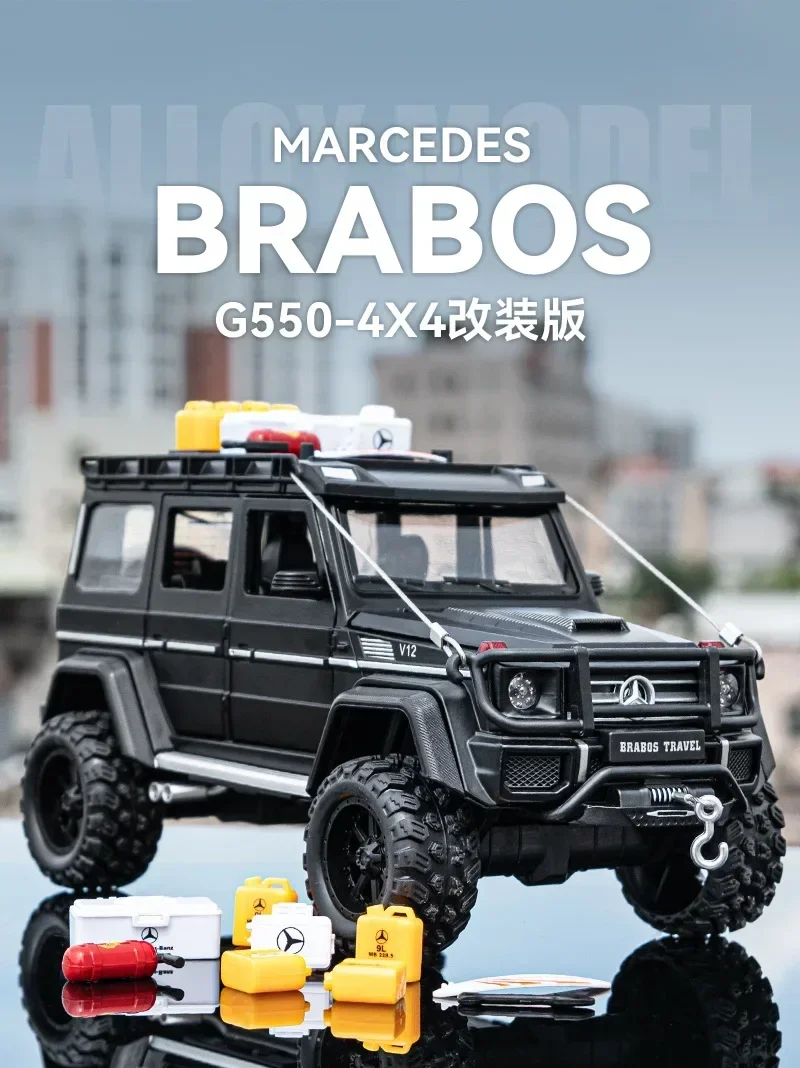 

1:24 Mercedes-Benz BRABUS G550 4X4 Modified version Diecast Metal Alloy Model car Sound Light Pull Back Collection Kids Toy Gift