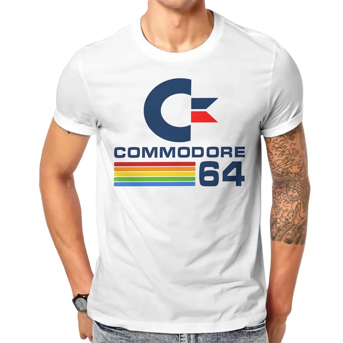 Camiseta Commodore 64 S-5XL para hombre, ropa de verano, camiseta de manga corta con cuello redondo