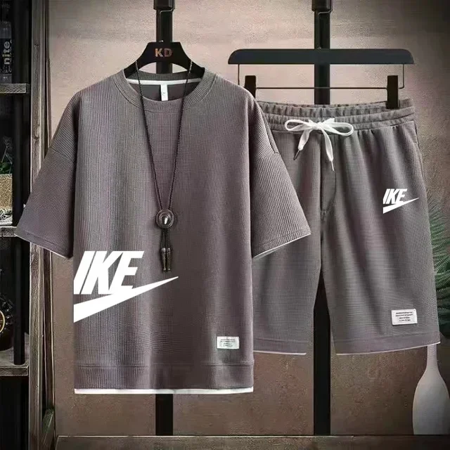 New summer men's casual short-sleeved T-shirt and shorts sportswear set, outdoo… - Image 6