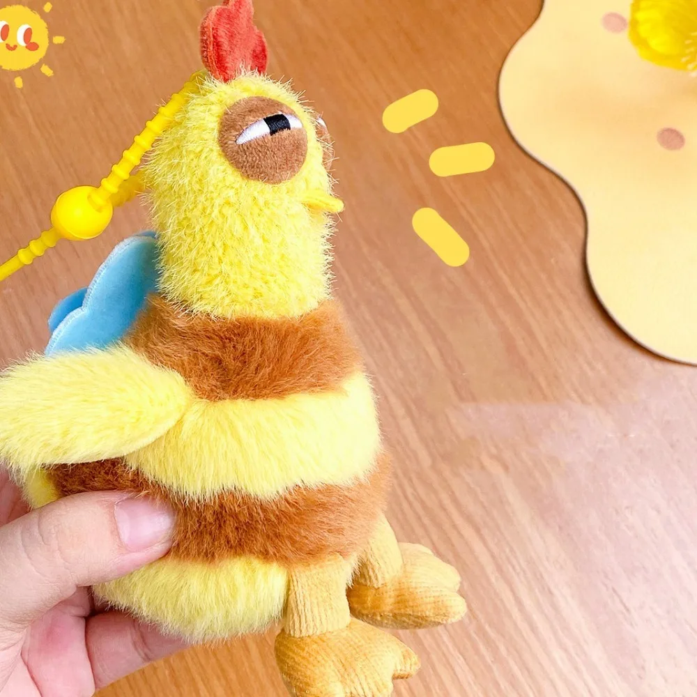 Cartoon Beeping Plush Chicken Keychain, Soft Key Ring, Sound Speak Up, Ovo-postura, Animal Key Holder, extrusão, presente de Natal