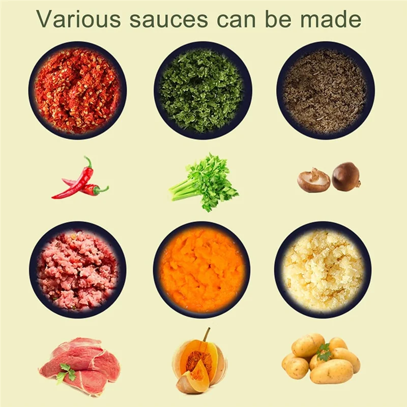 A74G-電動ガーリックチョッパー、USB充電式ミニフードプロセッサー、250ml電動ガーリックチョッパーポータブル野菜ミンサー