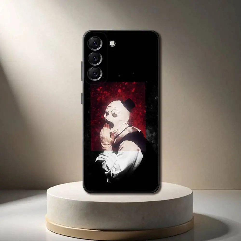 Capa de telefone engraçada A-Art the C-Clown para Samsung Galaxy A 73,72,51,53,52,71,22,5G,Note,J7,8,9 Capa preta macia