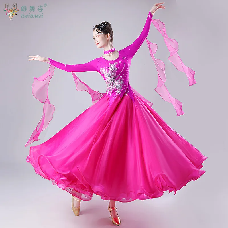 

Ballroom Dancing Performance Costumes Women's High-end Big Swing Dresses Rumba Waltz Modern Dance Hall Competition Costumes