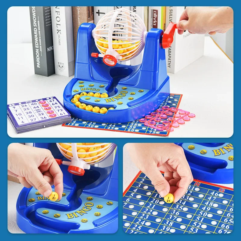 Party Game Family Fun Table Toy Deluxe Bingo Cage Champion Set Machine Draw Lottery Simulation Children Desktop Interactive Toys