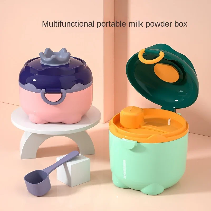 1pcs Baby Milk Powder Box Portable Out Sealed Moisture-proof Storage Tank Divided Into Boxed Milk Powder Compartment