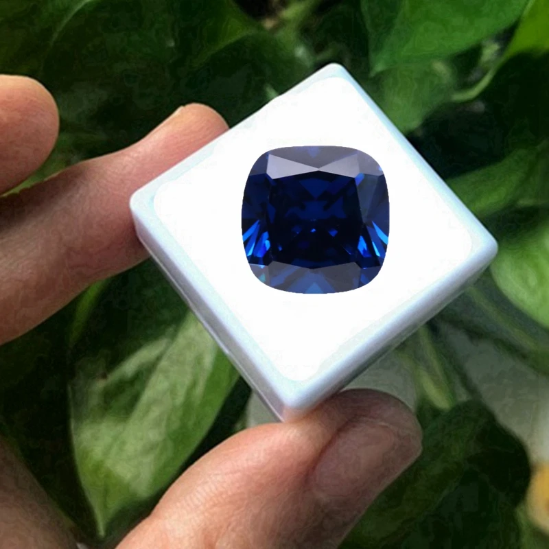 Quality Blue Sapphire Unheated Square Cut 10×10mm Gemstone AAAA+ VVS Loose Gemstone  for Jewelry Making DIY Gems