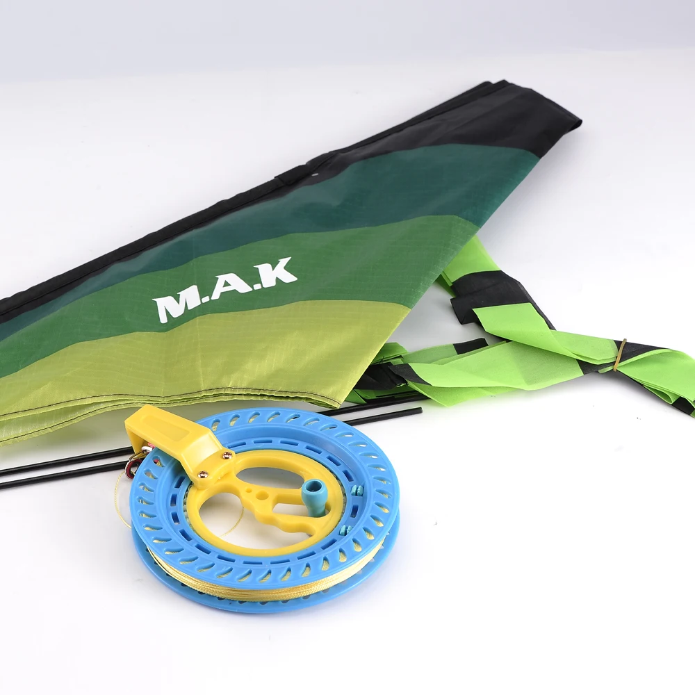 MAK Triangle Kite Long Tail Polyester Outdoor Kites Flying Toys For Children Stunt Surf Kite With Control Bar And Line