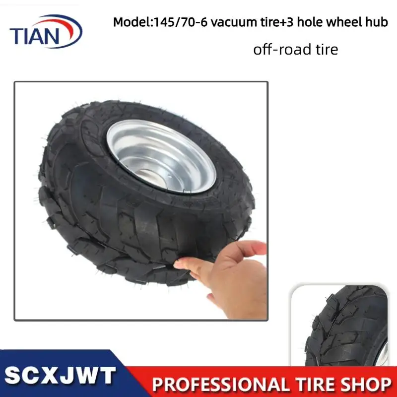 Good Quality 6 Inch ATV Wheels 145/70-6 Tire Tyre for 6 Inch Iron Wheel Rims Fits Go Kart Buggie Atv Quadkart