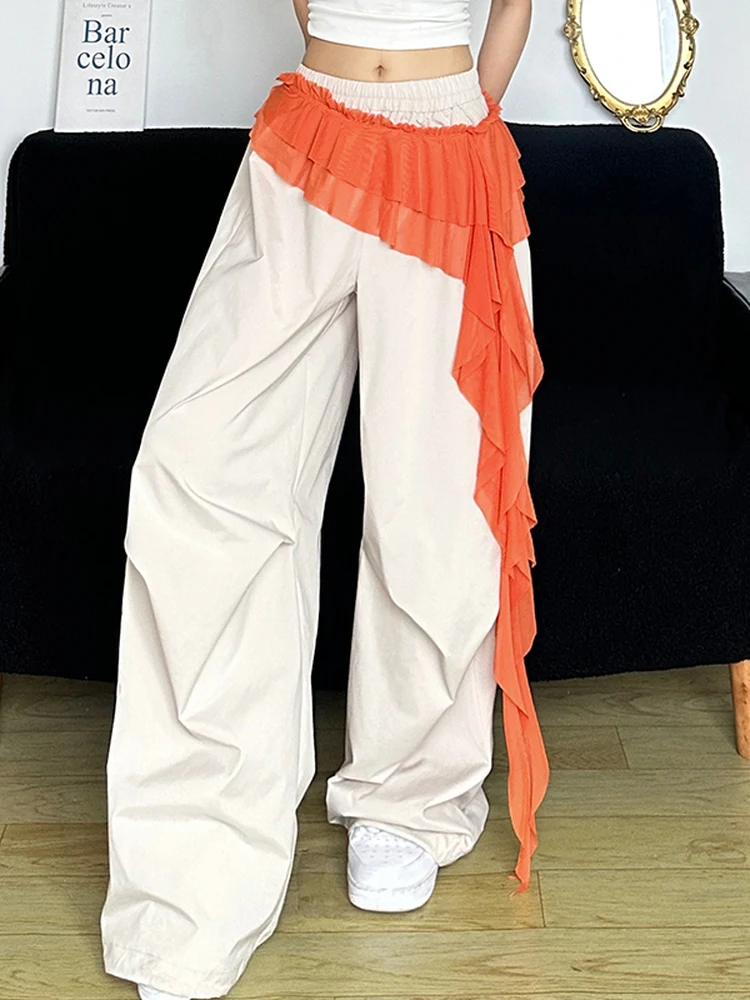 غريب سنور آرون الهيب هوب الحلو والتوابل Sle المرأة السراويل حزام زينة السراويل غير المتماثلة مرونة الخصر #4