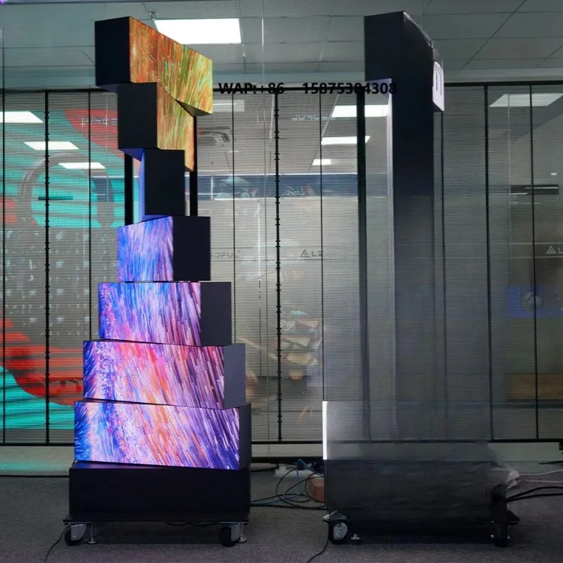 360° Rotating LED Poster Screen Digital Signage Advertising LED Display Indoor Outdoor Rotatable Floor Standing Direct Factory
