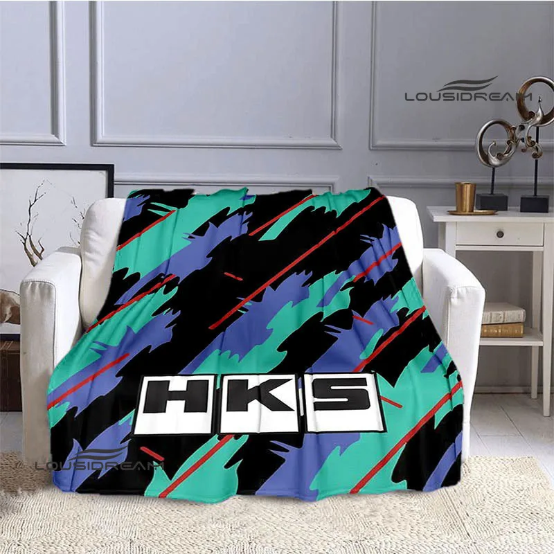 HKS Racing car logo printed blanket Flange Warm blanket Soft and comfortable blanket throw blanket bed linings birthday gift