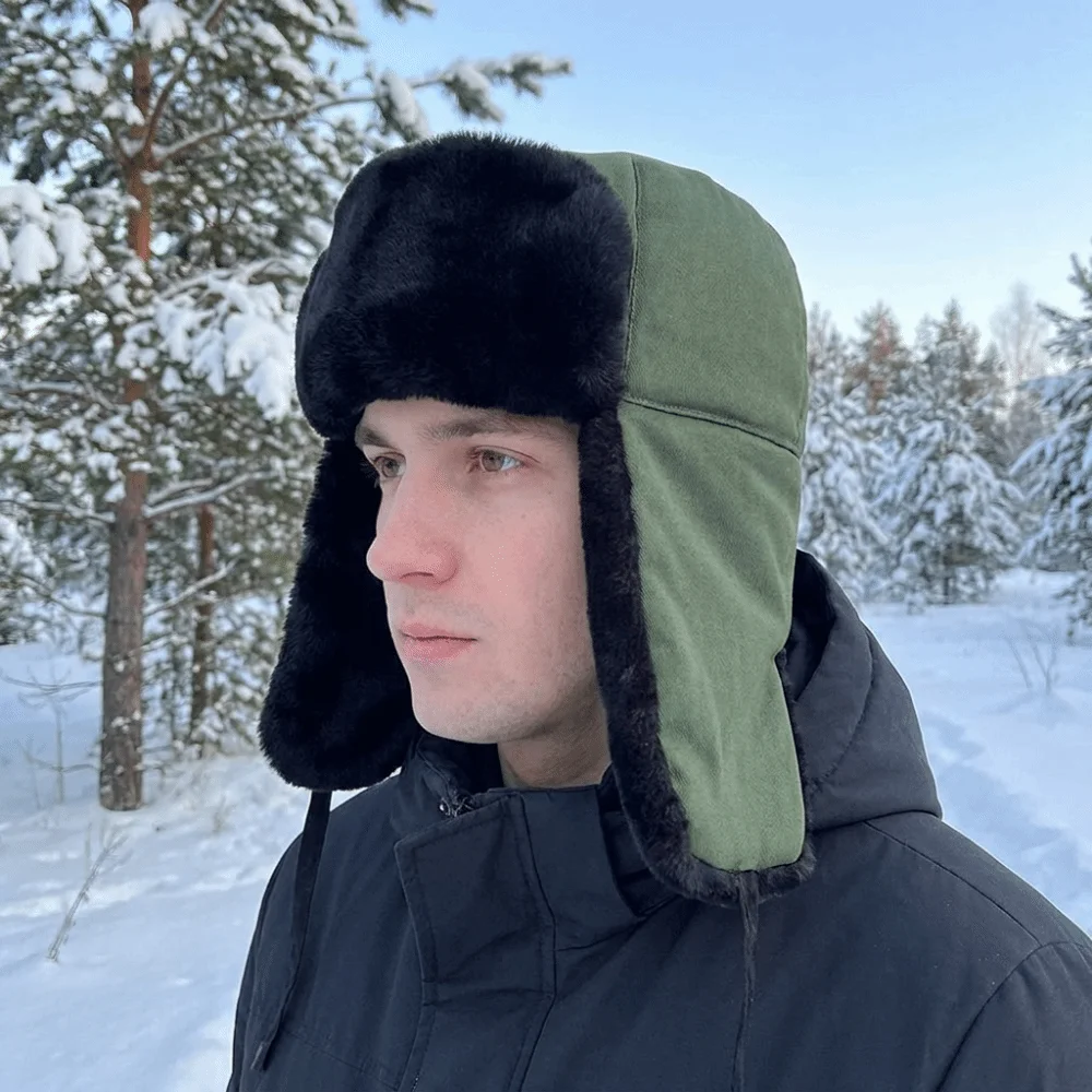 Fashion Plush Windproof Pilot Hat Thickened Windproof Ear Protection Cap Soft Anti-cold Winter Ear Cap Outdoor