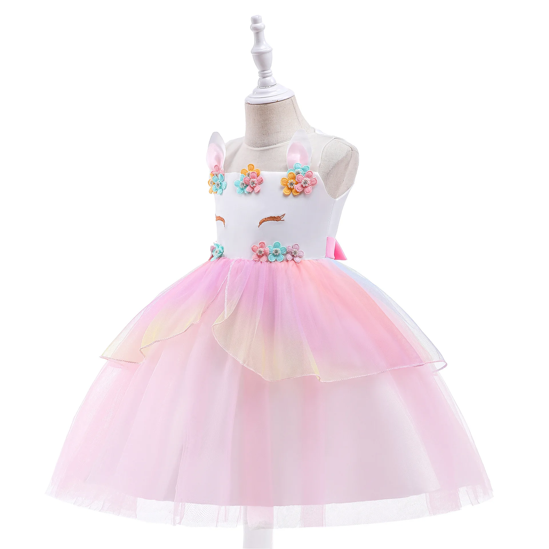 Girls Unicorn Party Dresses Princess Dress Girl Cosplay Theme Tulle Gown Fashion Christmas Halloween Carnival Clothes For Kids