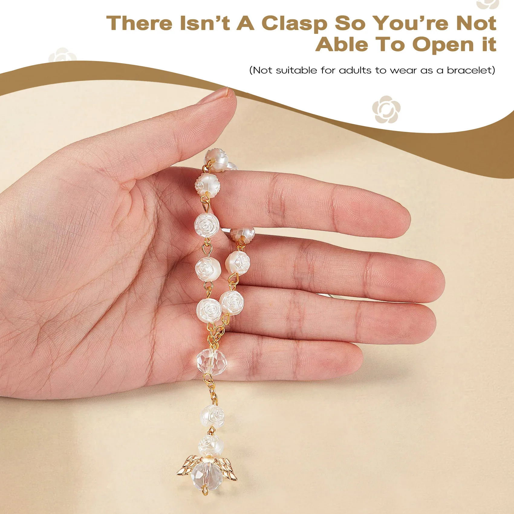 30 PCS Baptism Rosary Acrylic Rosary Beads Mini Rosaries Angel for the First Communion Baptism Party Favors image 4
