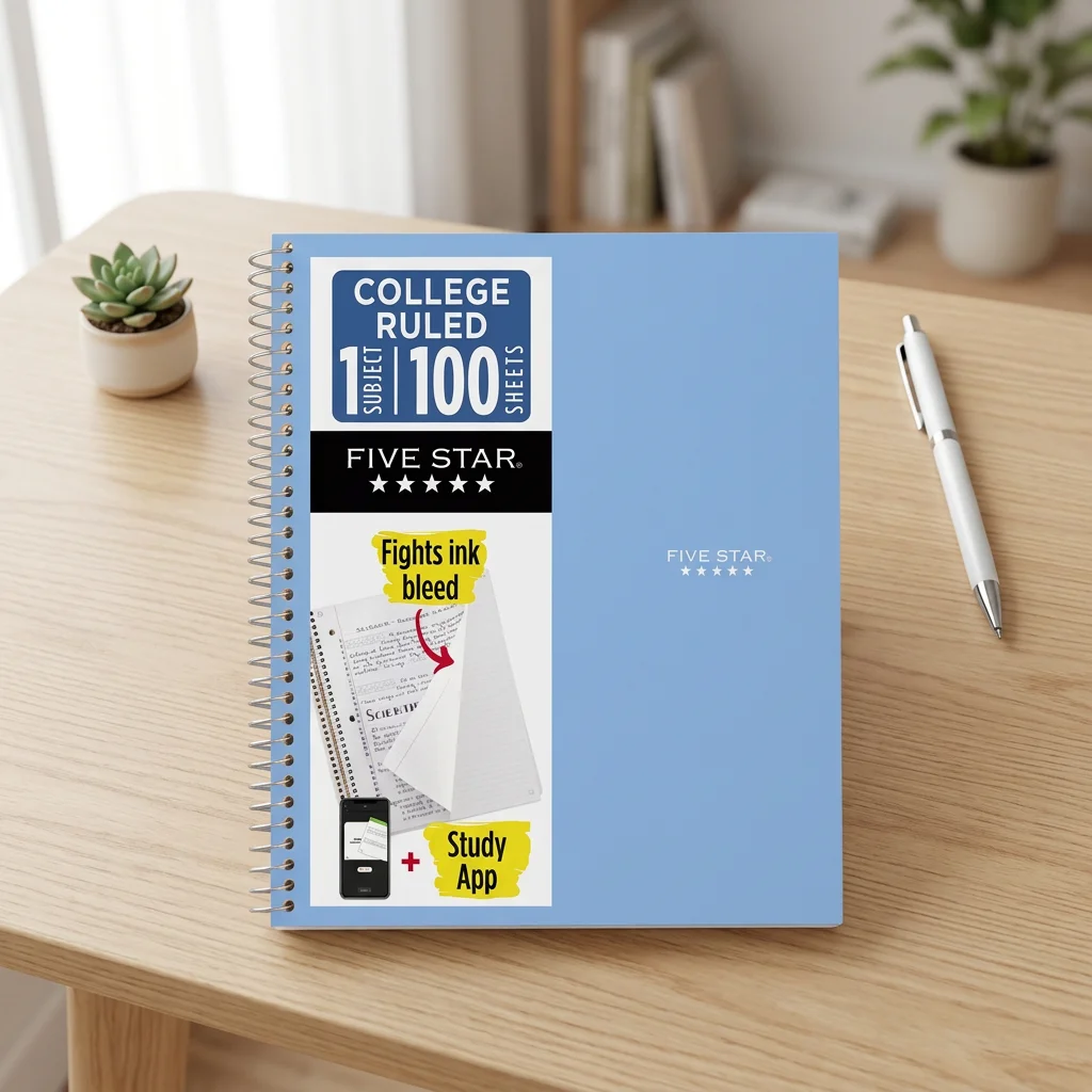 Sky Blue 1 Subject College Ruled Notebook - 8.5x11 Inch Durable Writing Pad with 100 Pages for School Study Notes