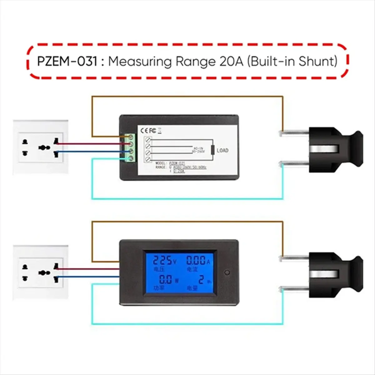 Budget-Friendly-DC Multifunction Battery Monitor Meter 6.5-100V PZEM-051 LCD Display Digital Meter Voltmeter Ammeter Meter