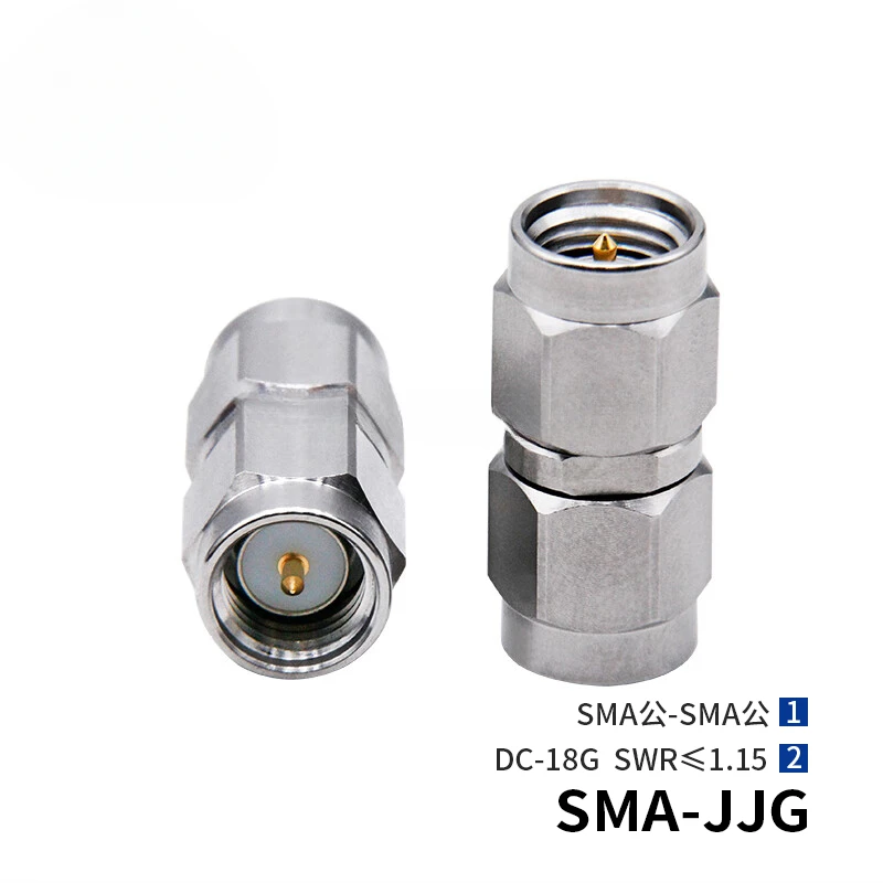 High Frequency Test Adapter SMA-JJG Stainless Steel SMA Male Head To Male Low Standing Wave 18G