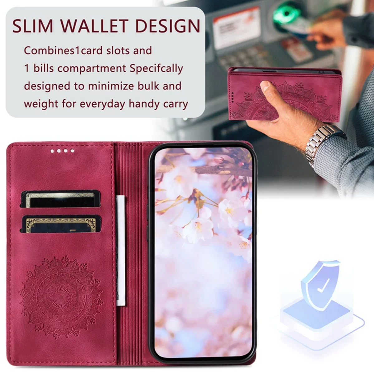 Embossed Totem Card Slots Wallet Case for Samsung Galaxy A15 A35 A55 A13 A33 A53 A14 A24 A34 A54 A12 Magnetic Leather Flip Cover