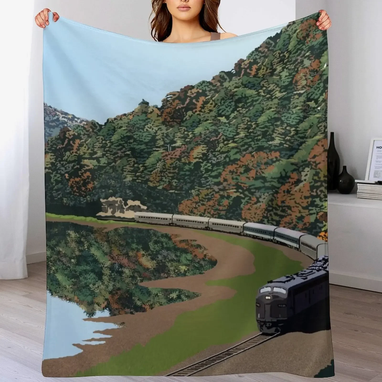 Autumn Shore Throw Blanket Lightweight Warm Blanket for Indoor Outdoor Use