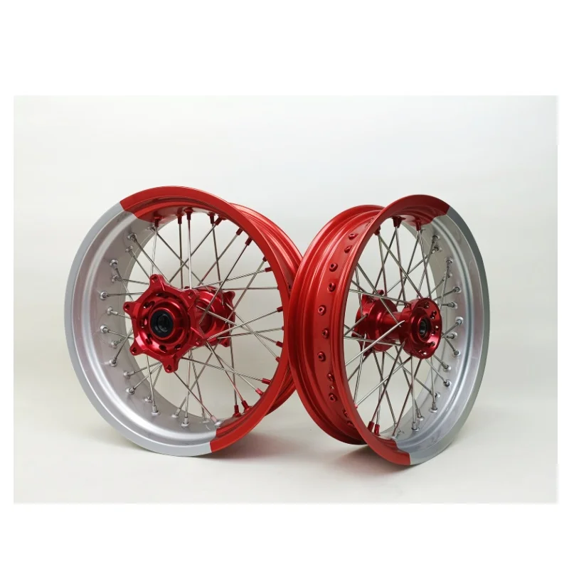 

Новые цветные колеса Supermotard 16-17 дюймов для CR/CRF. Комплект колес Supermoto 16-17 дюймов для CR/CRF.