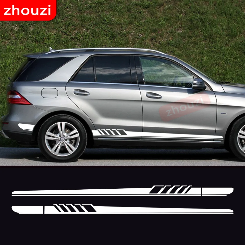 Car Side Stickers Body Stripes Vinyl Decal For Mercedes Benz ML Class W163 W164 W166 ML63 AMG ML320 ML350 Car Accessories 2pcs