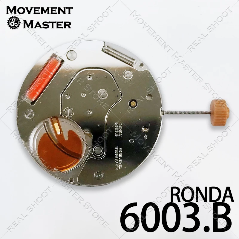 Ronda 6003.B Quartz Movement Diameter 26mm Big Date 3 Hands No. 373 Baterai untuk Perbaikan dan Penggantian Suku Cadang Jam Tangan
