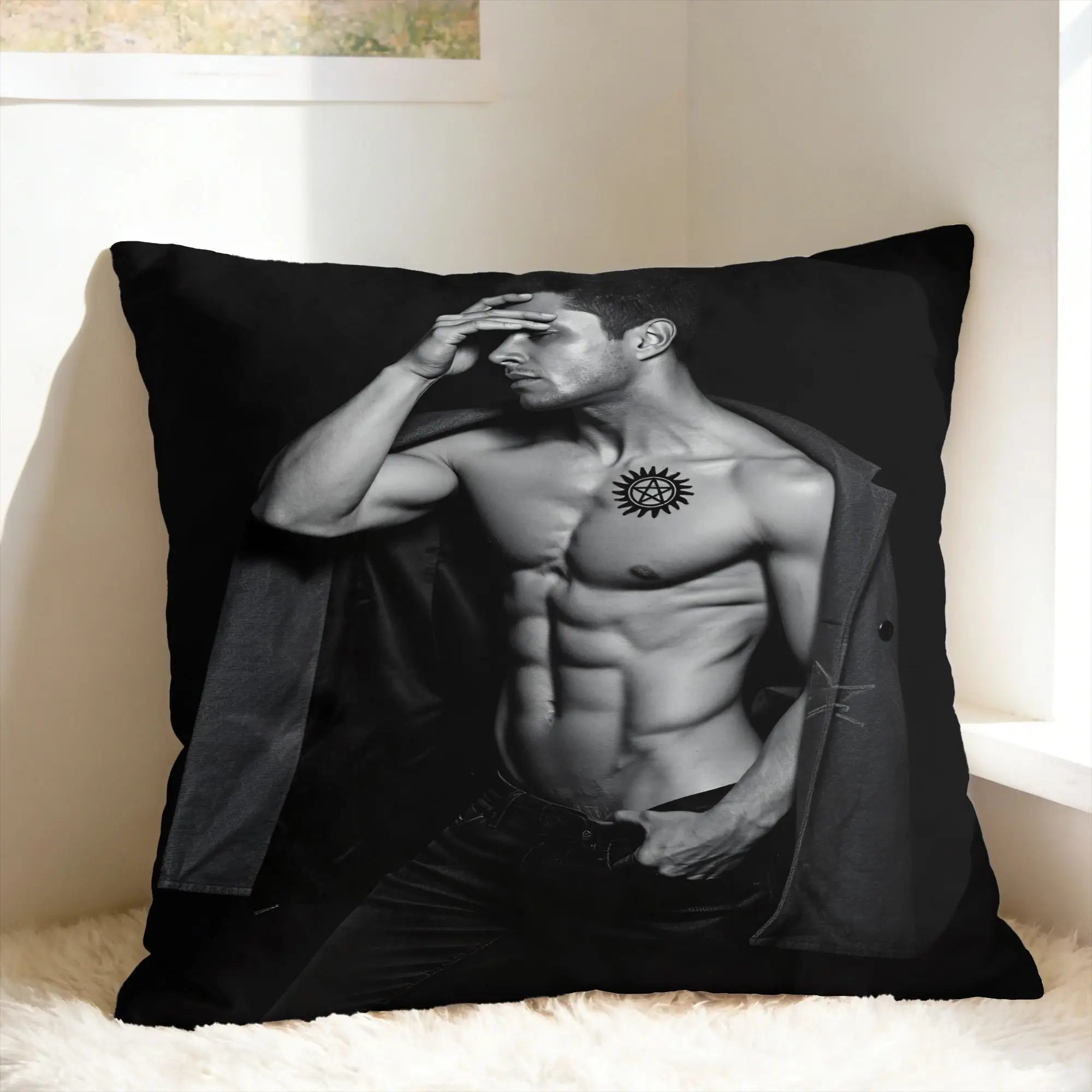 Sam Winchester Supernatural Pillow Case  Novelty Pillow Cover Print Pillowcases For Office Car Home Decor