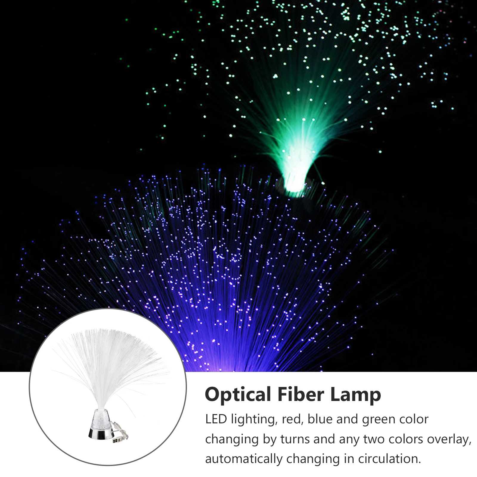 Lampada da tavolo con luce in fibra ottica che cambia colore 3D Rgb, luce notturna per la lampada decorativa da tavolo domestica