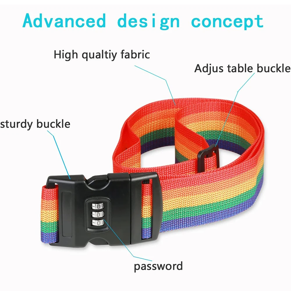 Travel Adjustable Luggage Strap Cross Belt Rope Packing Suitcase Nylon Lock Buckle Strap Baggage Belts Camping Bag Accessories