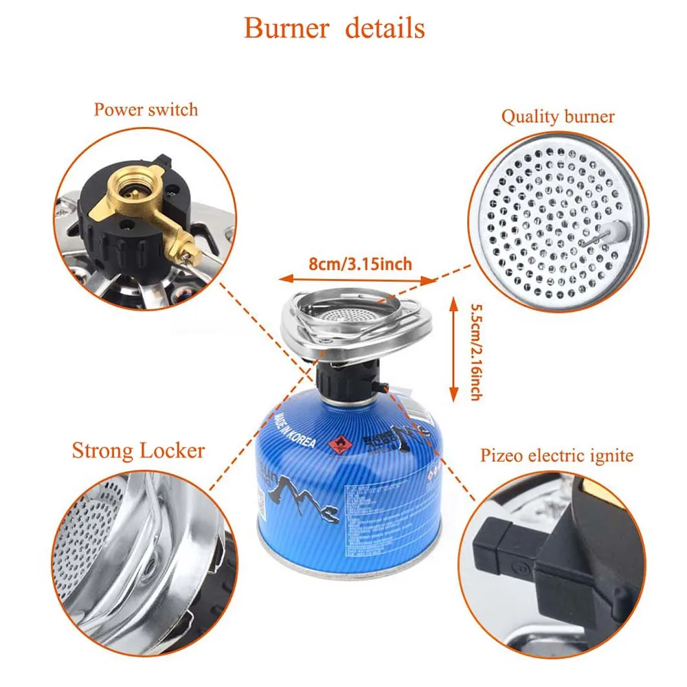 1500W BRS 61 Outdoor  Integrated Heat Collecting Pot Burner Ultralight Portable Hiking Furnace Cooking Backpacking Stove System