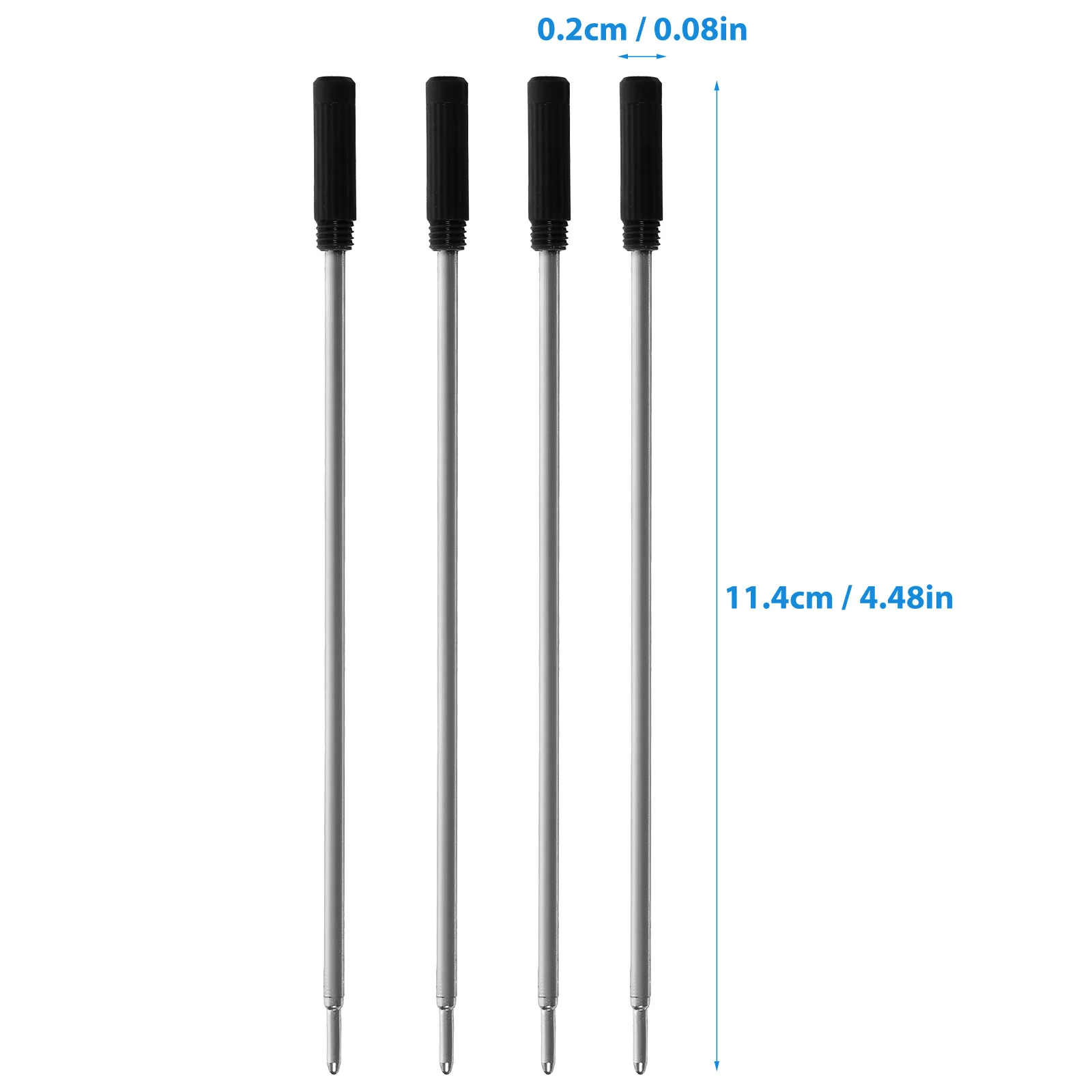 20Pcs Portable Lightweight Ballpoint Pen Refills Safe Gel Pen Replacement Easy Install Students Stationery