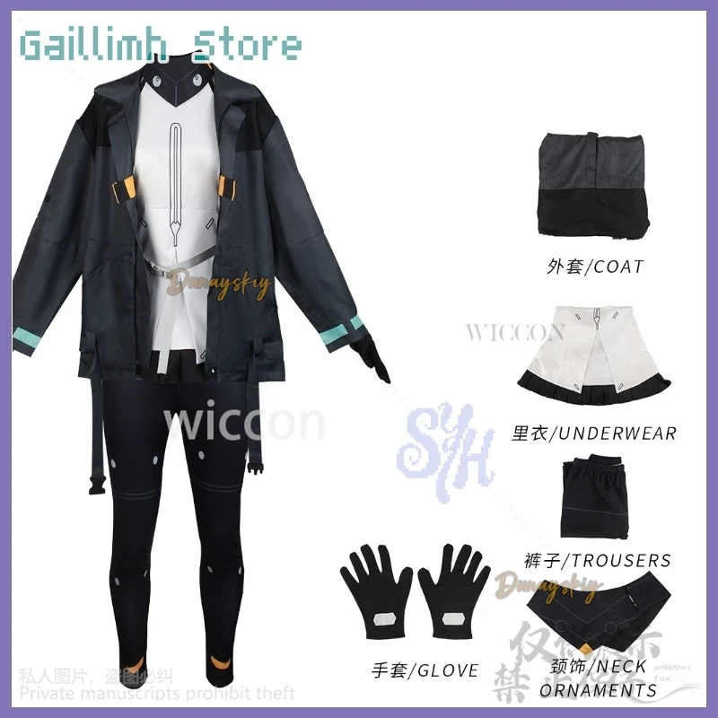 أنيمي Synduality تأثيري نوير زي الشرير معطف أسود السراويل Y2K الفتيات موضة هالوين عيد الميلاد كرنفال حفلة كوس مخصصة #2