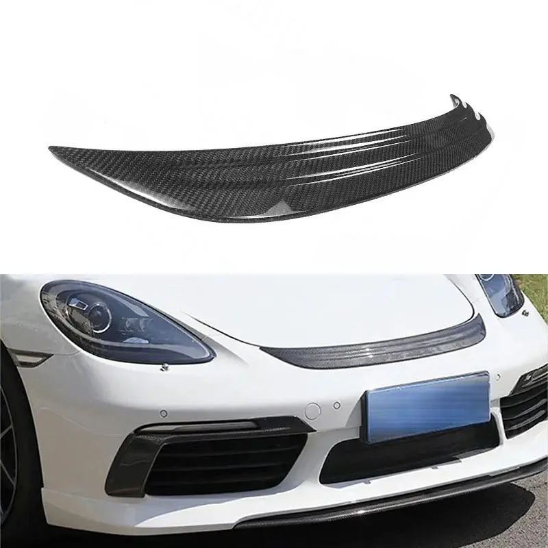

For Porsche 718 Carbon Fiber Front Bumper Hood Air Outlet Modified Techart Air Outlet Car Decorative Strip 2016-2018