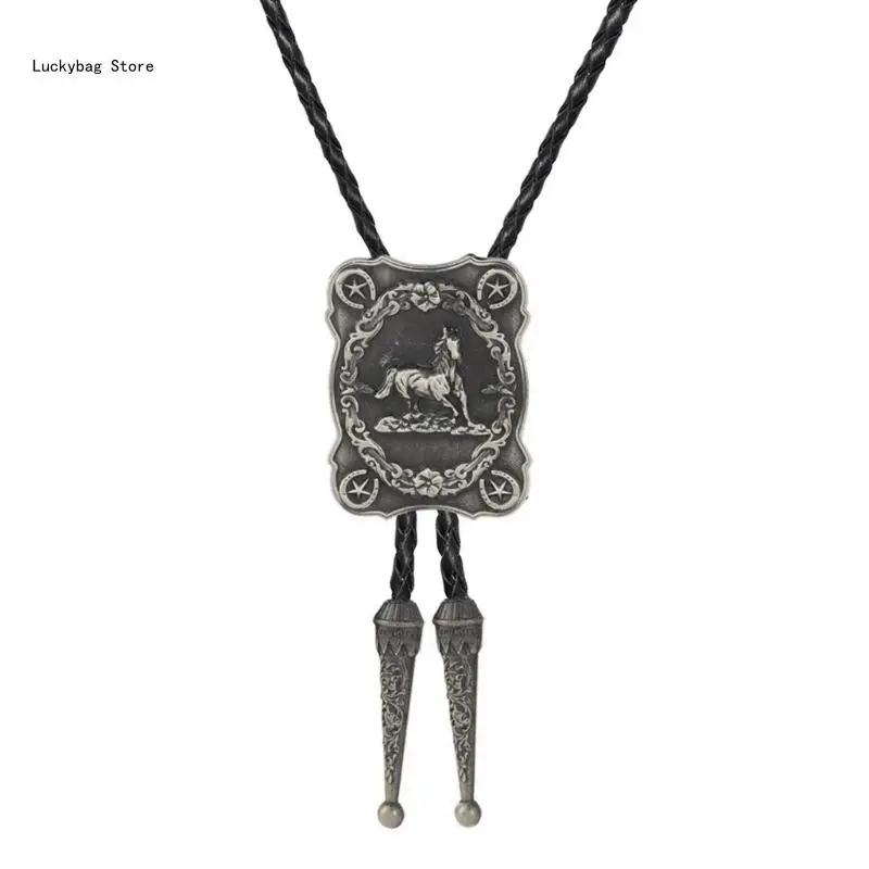 Unique Handmade Braided Horse Bolo Tie Cowboy Necktie Bolo Tie Necklace